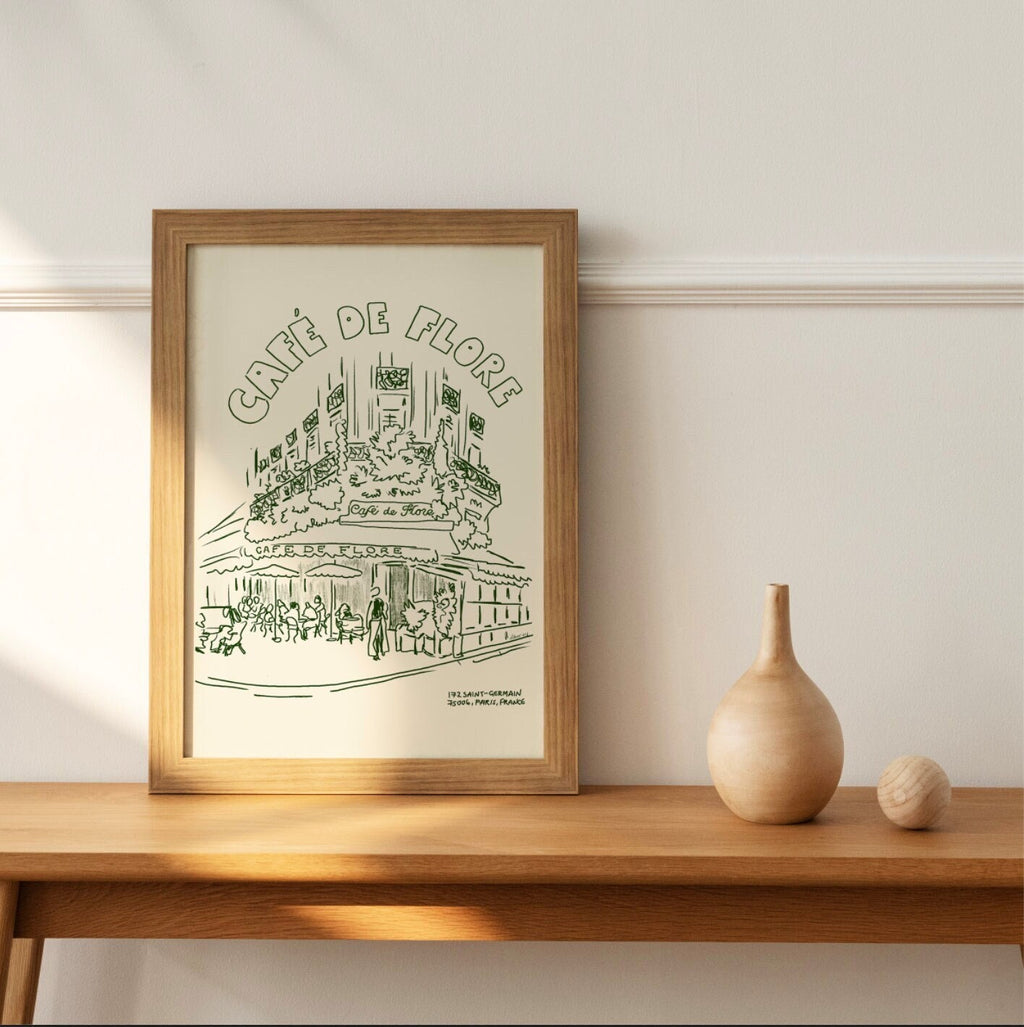 Café de Flore - Minimalist Print (digital download)
