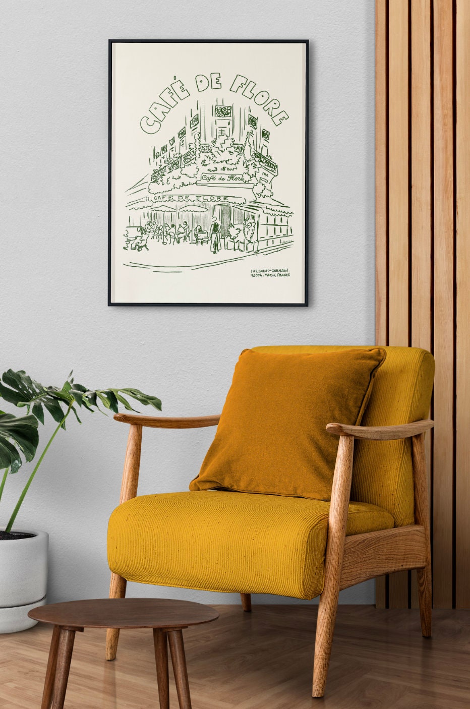 Café de Flore - Minimalist Print (digital download)